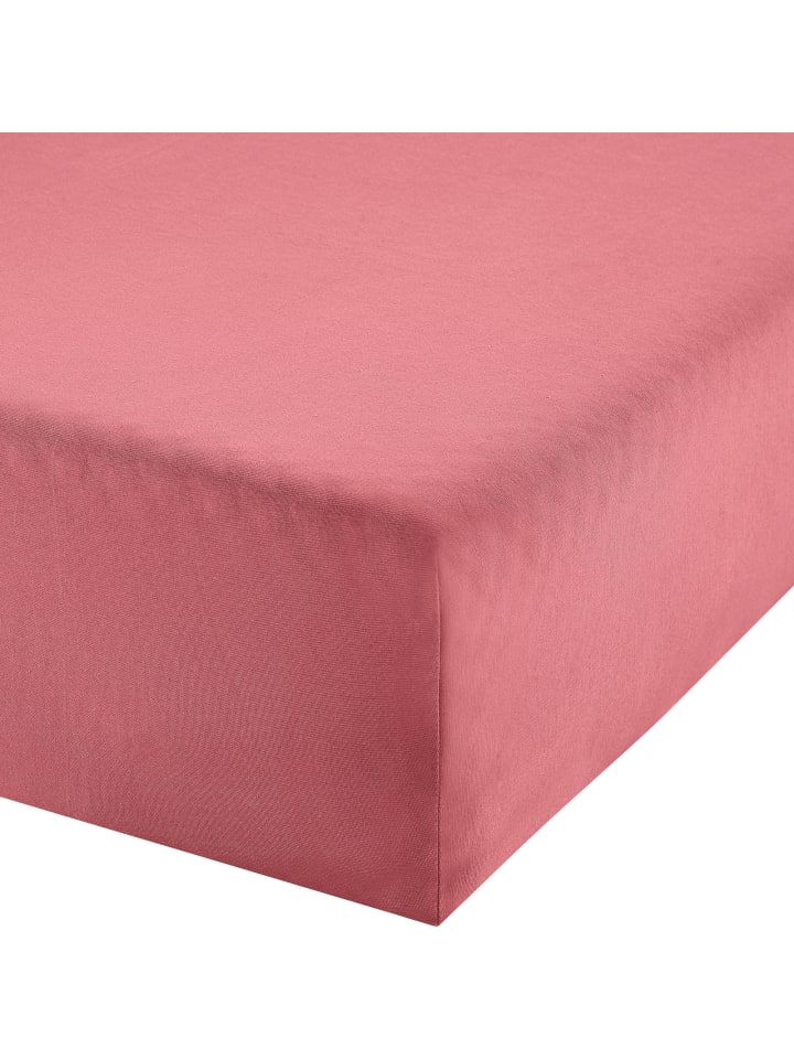 Single-Jersey Boxspring-Spannbettlaken Denver in altrosa