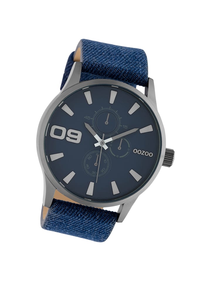 Analog-Armbanduhr Oozoo Timepieces dunkelblau extra groß (ca. 48mm)