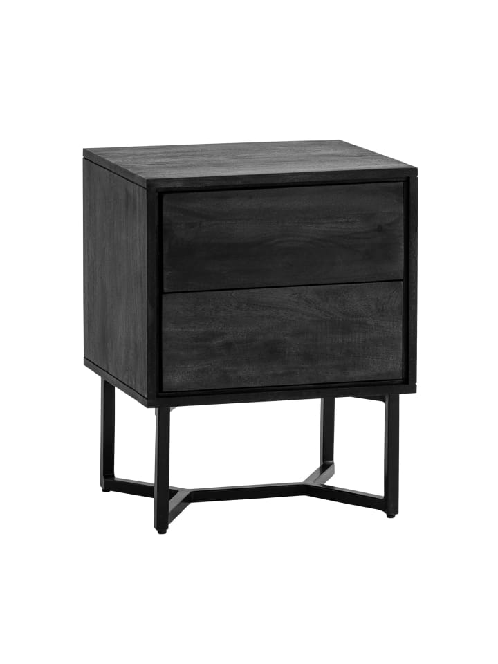 Nachttisch in Schwarz / Akazie / 45x40x57