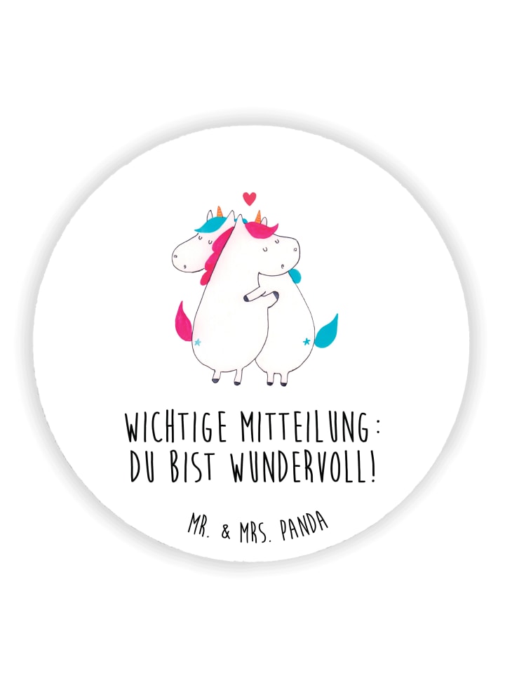 Kühlschrankmagnet Einhorn Mitteilung mit Spruch in Weiß