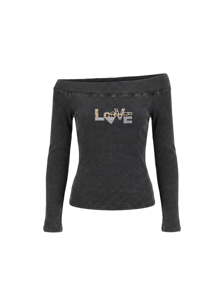 Women Longsleeve in Grey Stone Wash