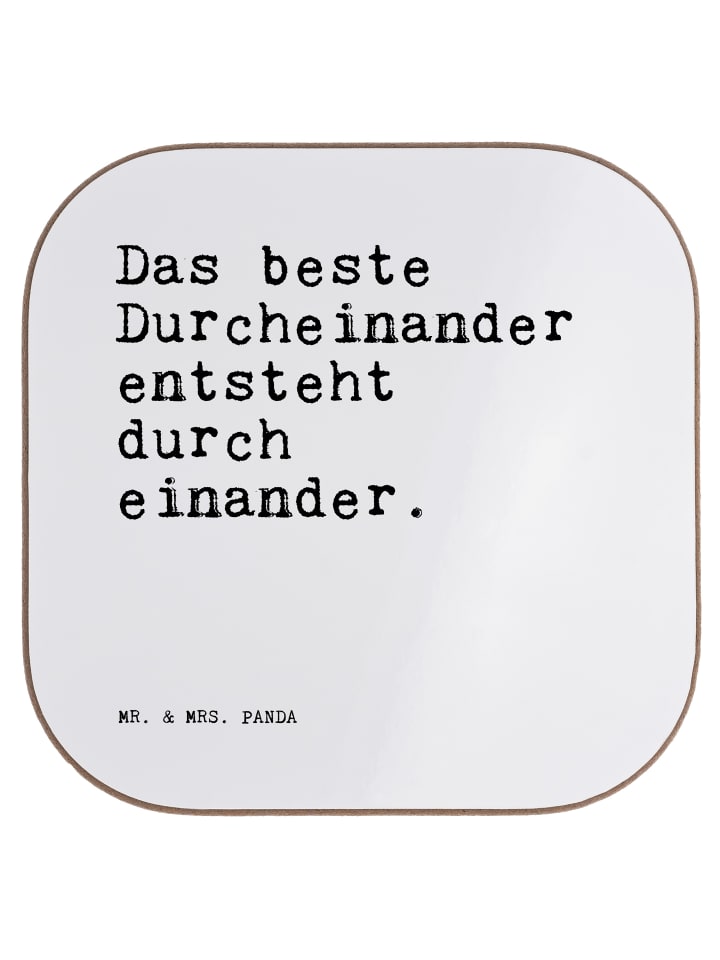 Glas-Untersetzer Das beste Durcheinander entste... in Weiß