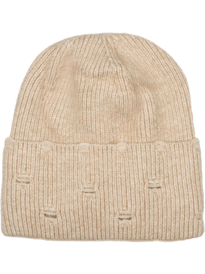 Strick Mütze in Beige