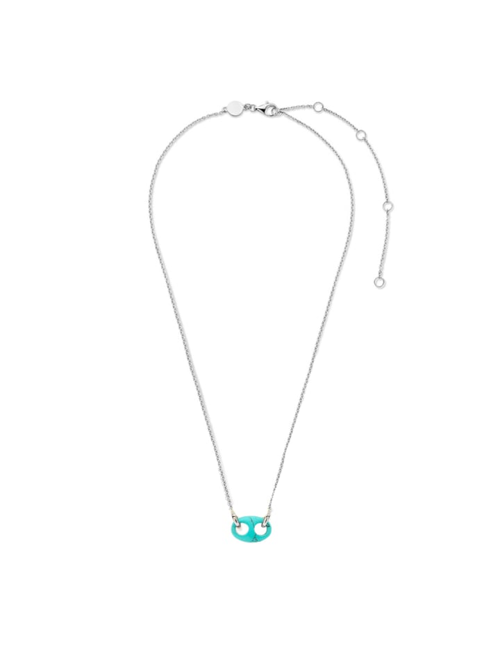 Collier "Kaffeebohne mit türkis" in Silber