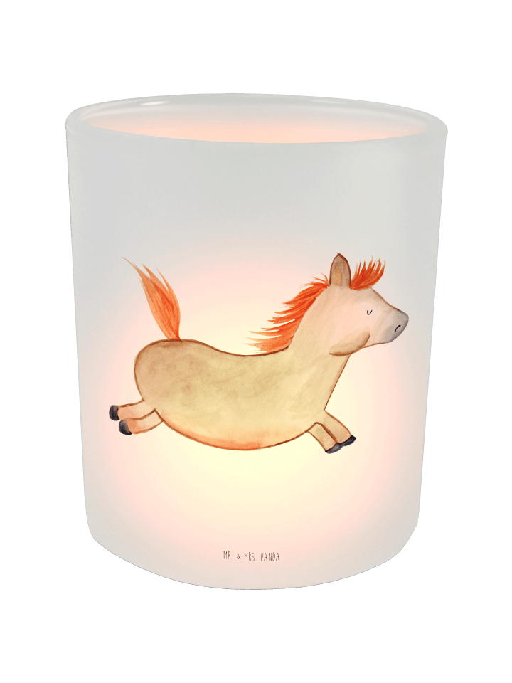 Windlicht Pferd Springen ohne Spruch in Transparent