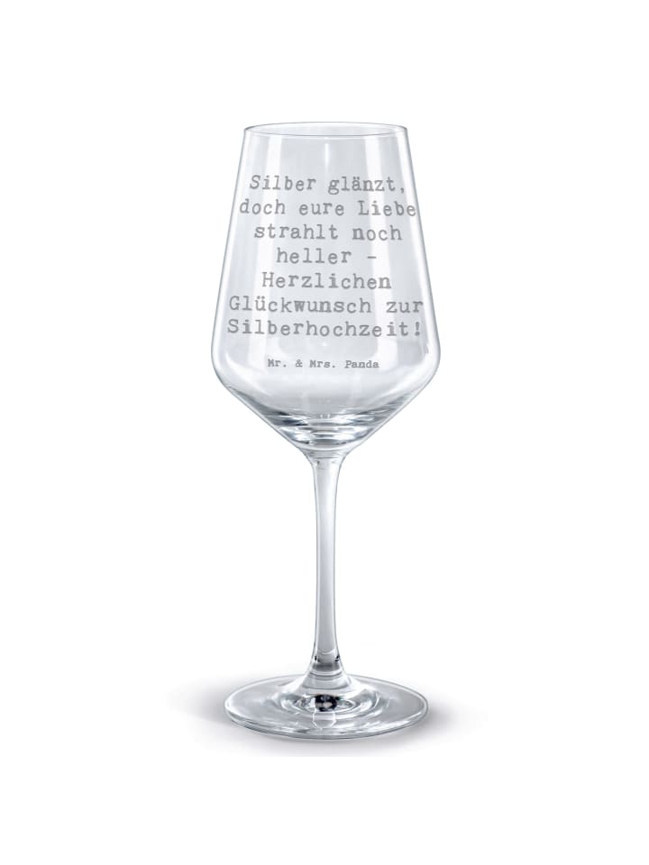 Weinglas Spruch 25. Hochzeitstag Silberne Hochz... in Transparent