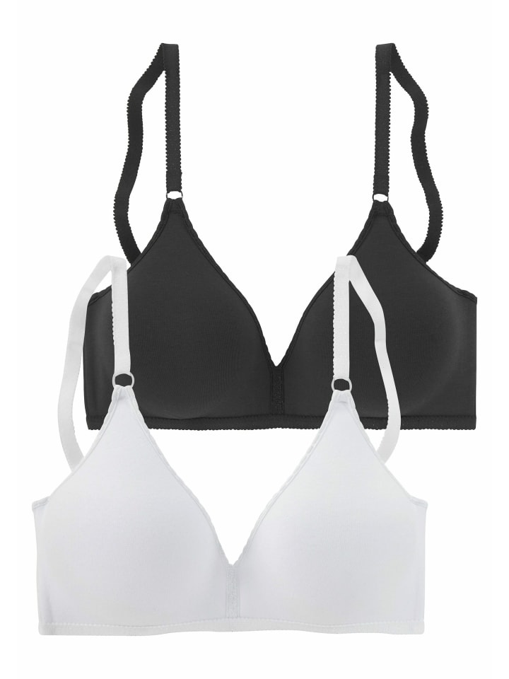 Bralette-BH in schwarz+weiß