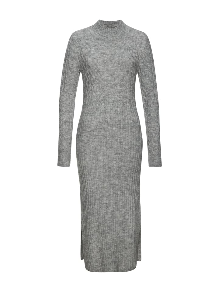 Strickkleid in grau meliert