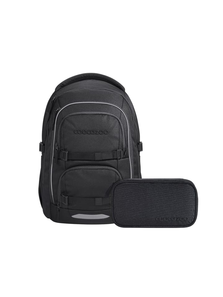 Schulrucksack-Set PORTER "Black Coal" 2-tlg. in Schwarz