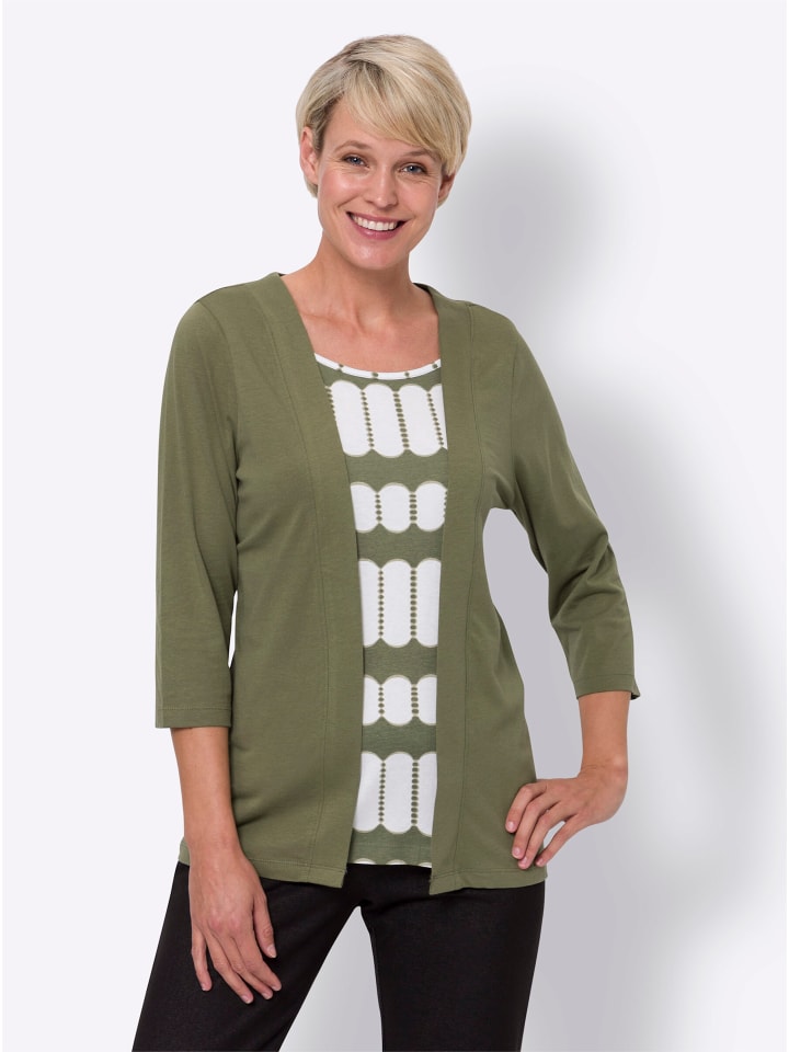 2-in-1-Shirt in khaki