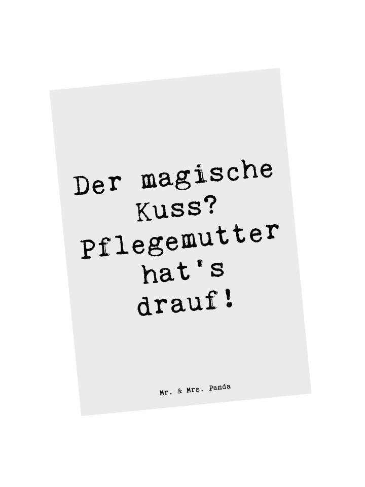 Postkarte Pflegemutter Kuss mit Spruch in Weiß