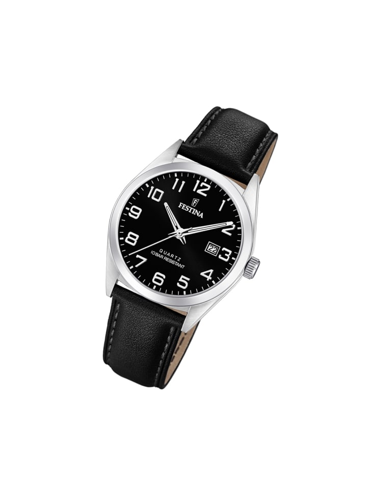 Analog-Armbanduhr Festina Klassik schwarz groß (ca. 40mm)