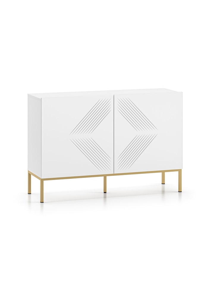 Sideboard Clearing weiß / Fußgestell Gold 114 / 37 / 77cm