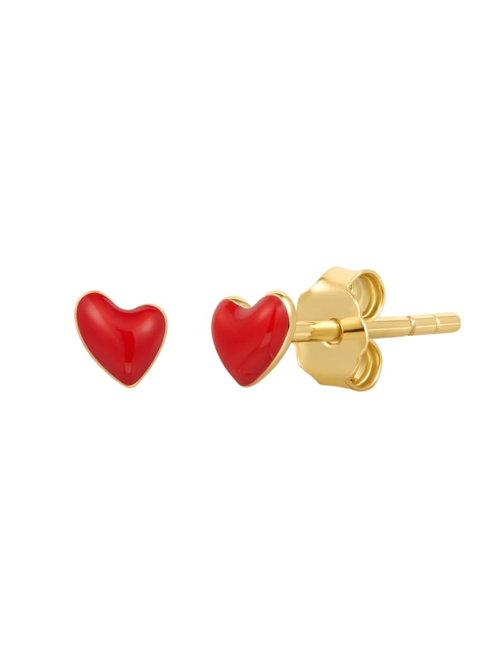 Ohrstecker Herz aus Sterling Silber in gelbgold