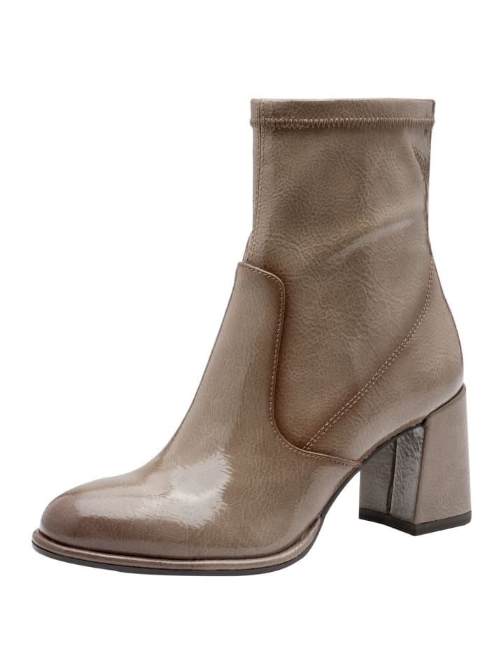Stiefelette in TAUPE PATEN