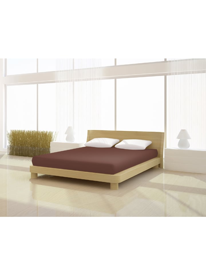 Spannbetttuch Elastan classic 90-100 x 200-220 cm in tabak
