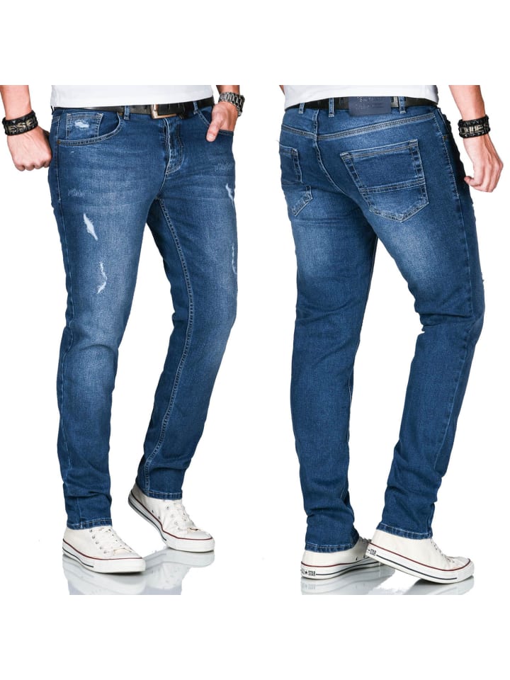 Jeans A. Salvarini Herren Jeans Multi AS160-AS165 in Dunkelblau