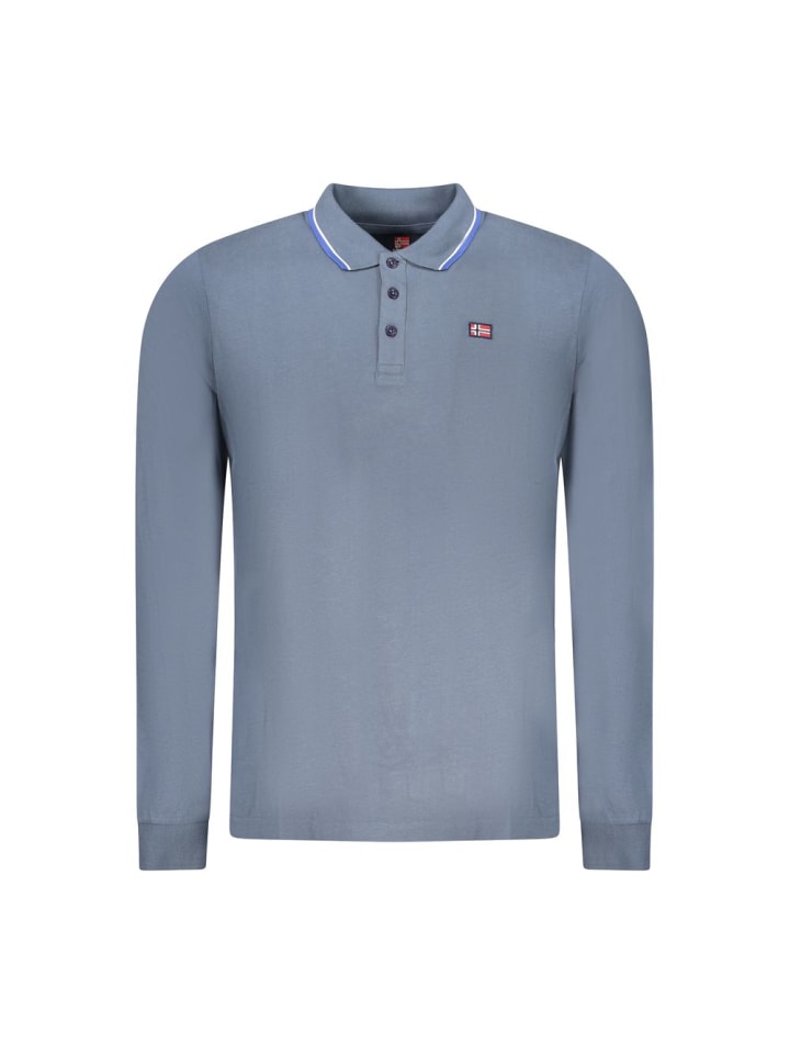 Blau Baumwolle Herren Polo Hemd