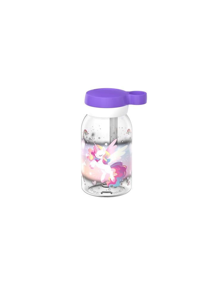 Trinkflasche mit Trinkhalm Campus in 450 ml in Unicorn Glow