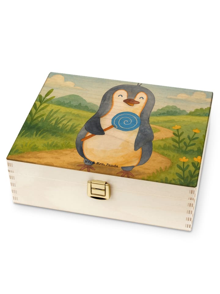 Teedose Pinguin Lolli Design ohne Spruch in Weiß