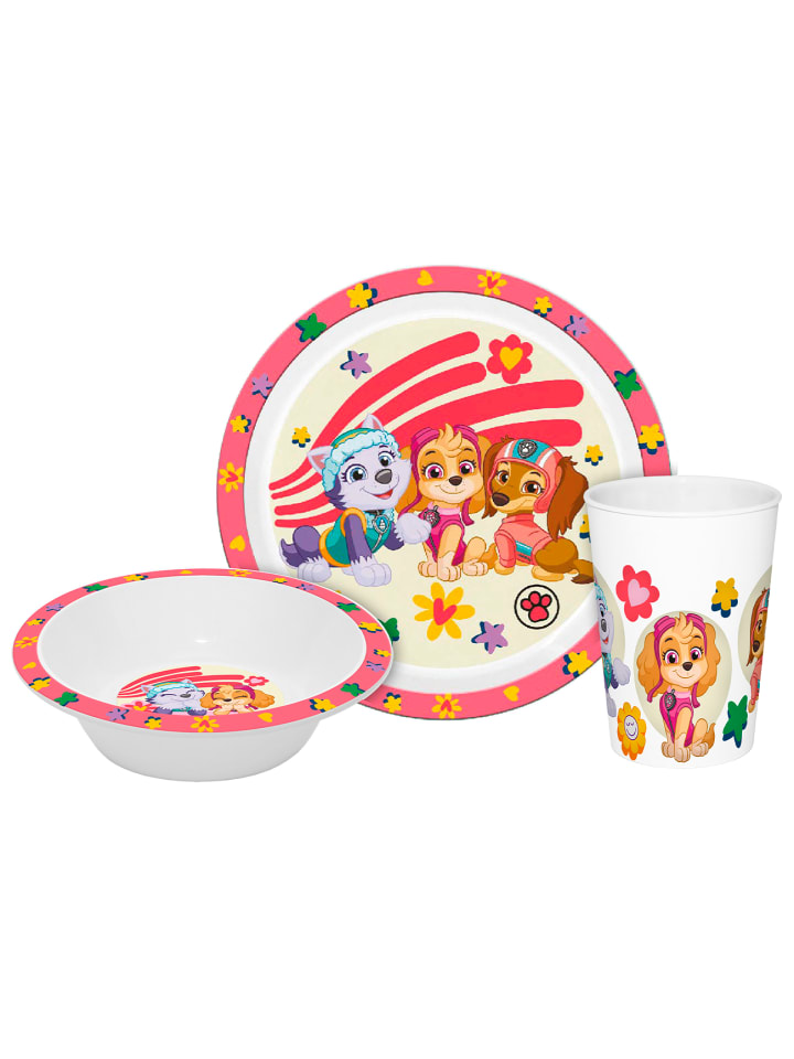 Kindergeschirr Paw Patrol Girls in Rosa - 21,5x21,5x8,5