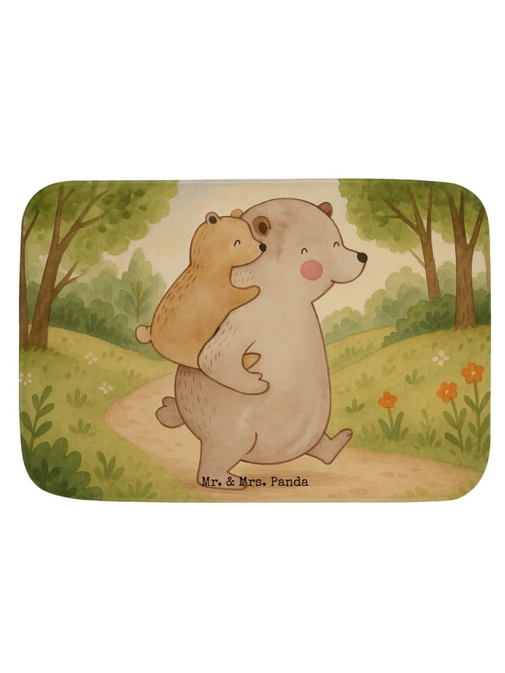 Badteppich Papa Bär Design ohne Spruch in Weiß