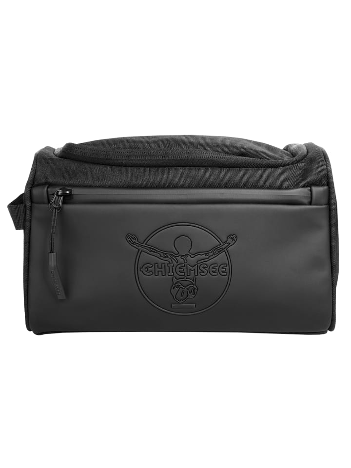 Kulturtasche TRACK "N" DAY Materialmix in schwarz