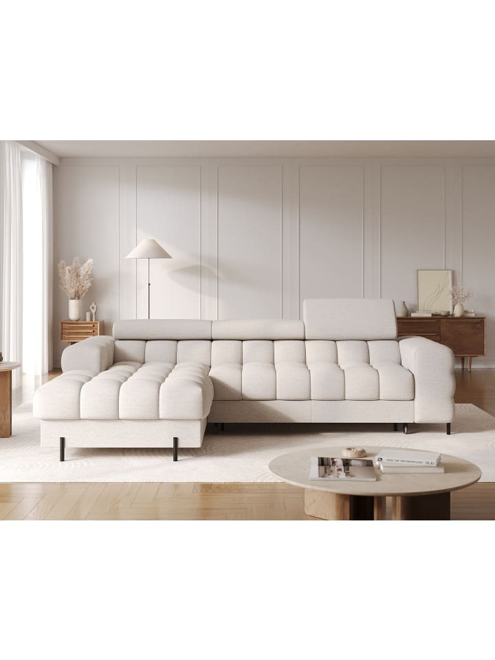 Fenro Recamiere Links in Beige - (L) 181 x (B) 285 x (H) 93 cm