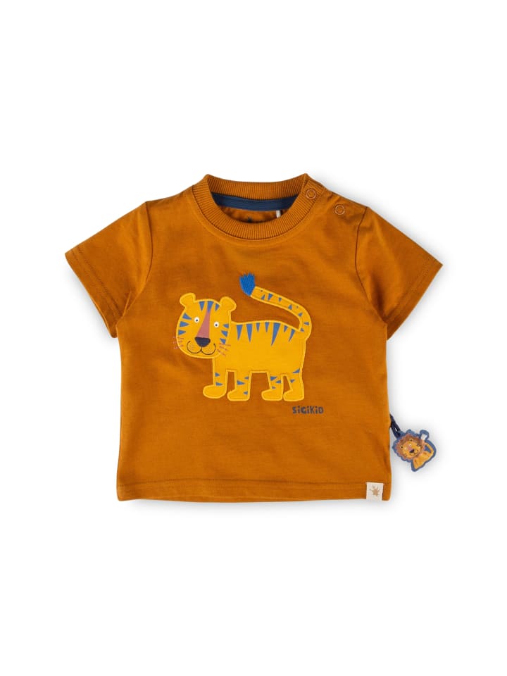 T-Shirt Tiger & Löwe in Ockergelb
