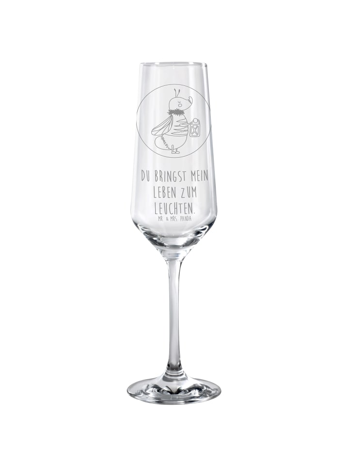 Sektglas Glühwürmchen mit Spruch in Transparent