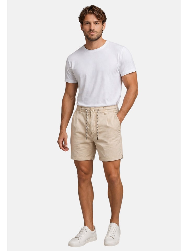 Indicode InCanvar Herren Stoff Shorts B795 in Fog