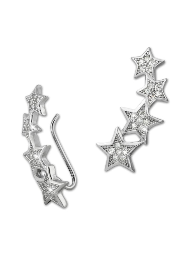 Ohrringe 925 Sterling Silber Ear Cuff Sterne Ohrklemme