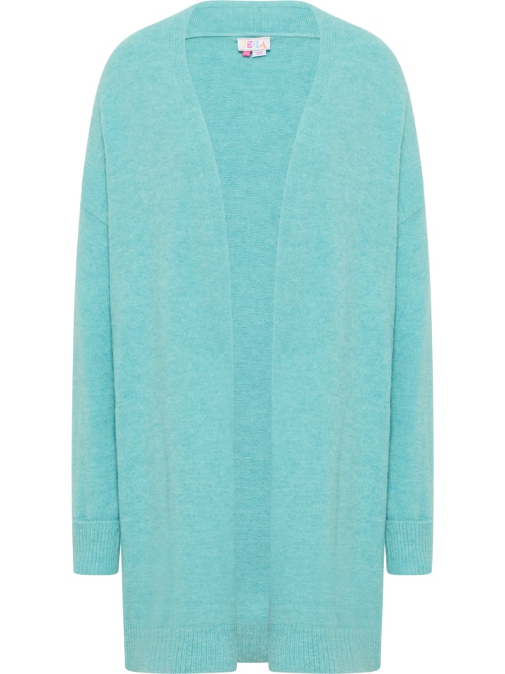 Damen Langer Strick-Cardigan in Türkis