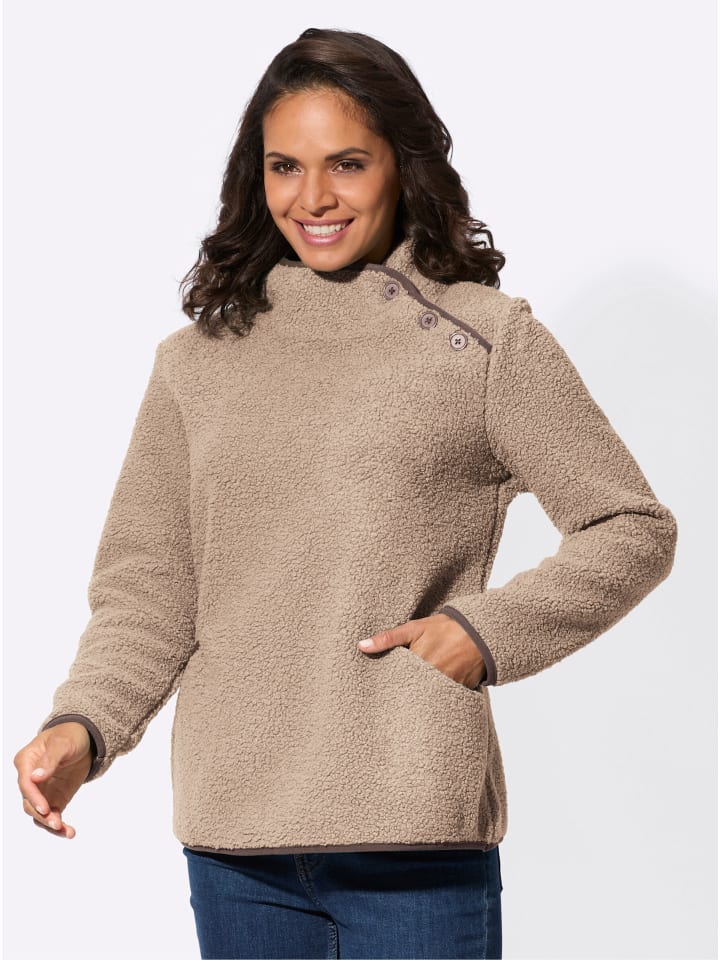 Fleece-Shirt in sesam