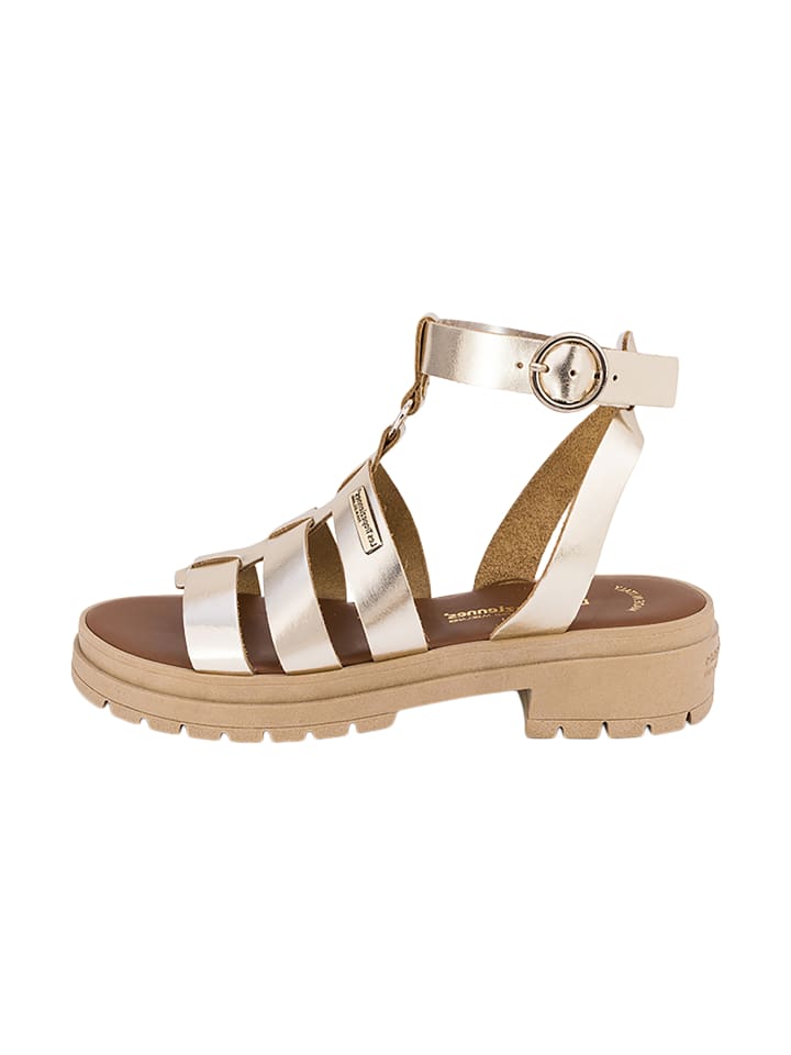 Flache Ledersandalen von Tobosued Grau
