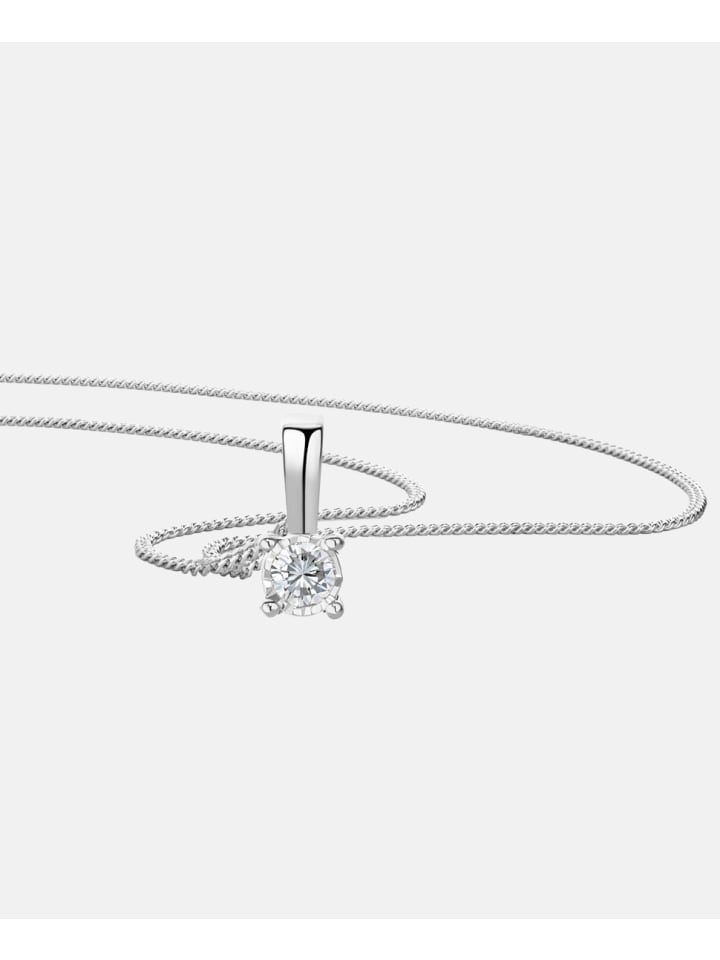 Halskette aus 375 Weißgold mit 0.04 Karat Diamant