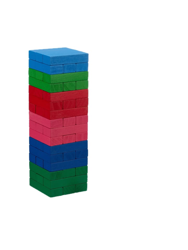 Wackelturm in Bunt - (B)7,5 x (H)24,5 x (T)7,5 cm