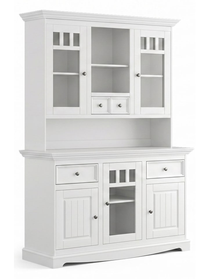 Buffetschrank Belluno Elegante Kiefer weiß (RAL9010) lackiert 130 / 45 / 190cm