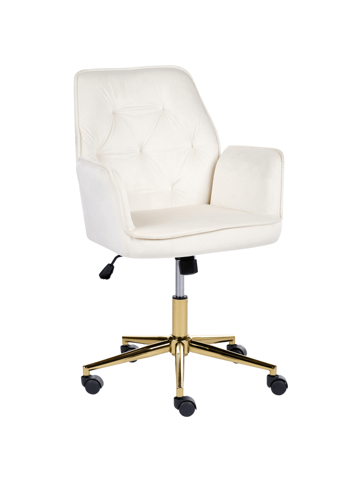 Bürostuhl CELARA in Weiß/Gold/Schwarz - (W) 60 x (H) 87 x (L) 60 cm