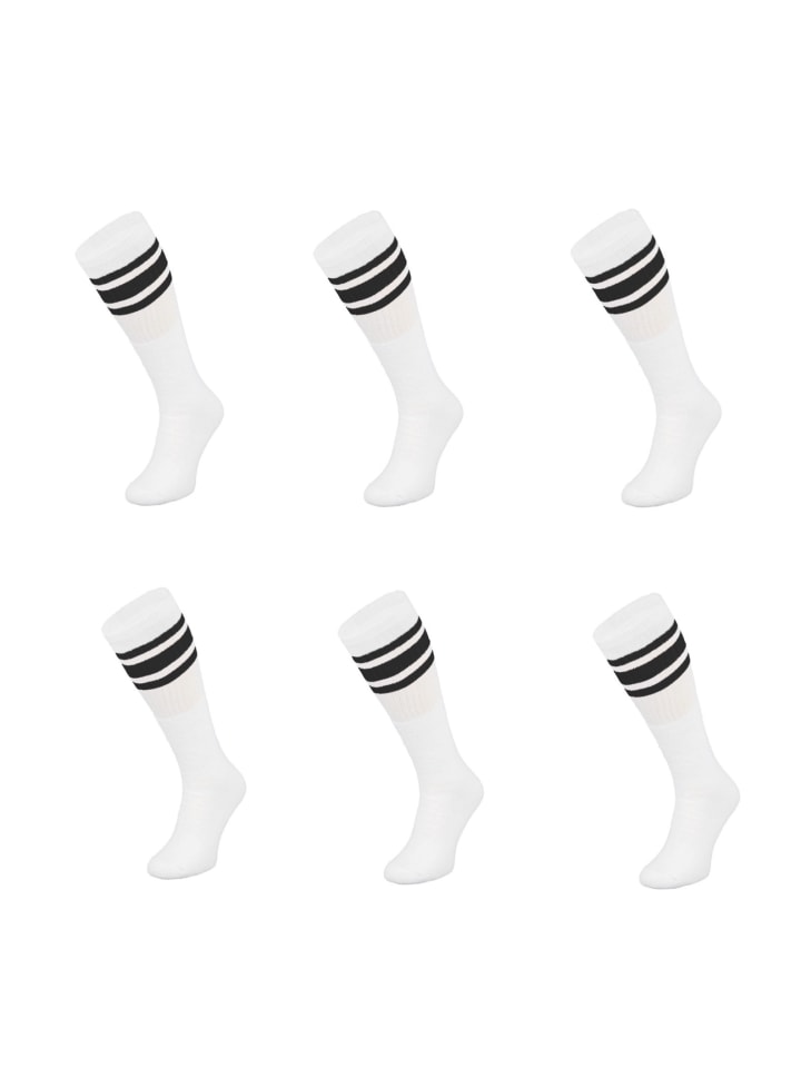 Basketsocken Schwarz gestreift OneSize Weiß in Weiß