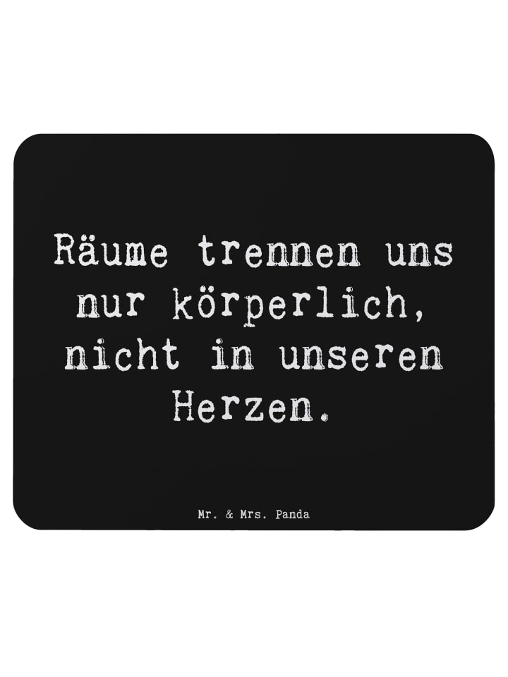 Maus-Pad Spruch Trennung von den Eltern mit Spruch in Schwarz