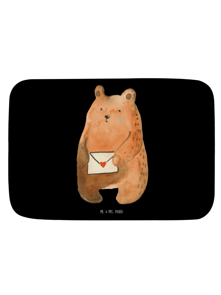 Badezimmerteppich Bär Vermissen ohne Spruch in Schwarz