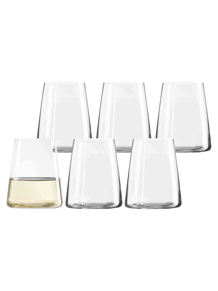 6er Set Becher Power in Transparent 380 ml