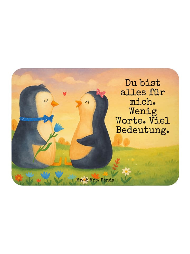 Magnet Pinguin Pärchen Design mit Spruch in Weiß