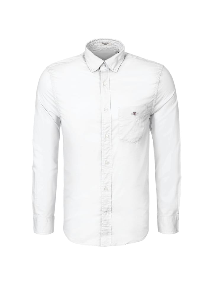 Langarmhemd Reg Classic Poplin in weiss