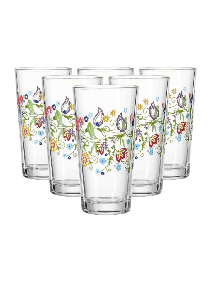 6er Set Trinkgläser Shanti in Bunt 380 ml