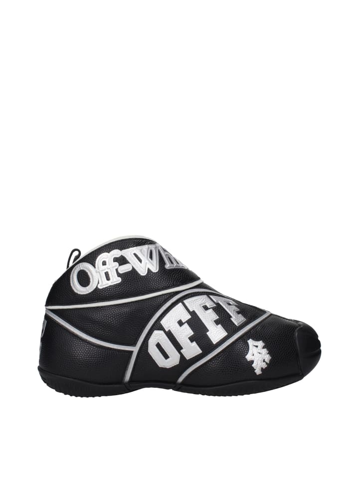Schwarz Leder High Top Sneaker