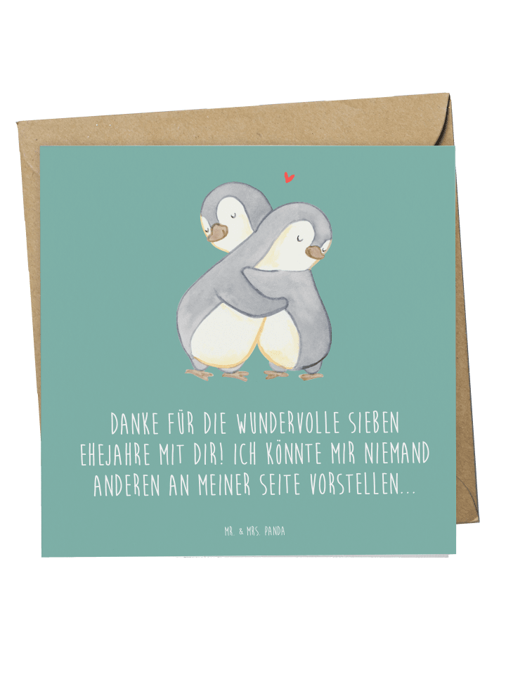 Deluxe Karte 7. Hochzeitstag Kupferhochzeit mit... in Meeresbrise