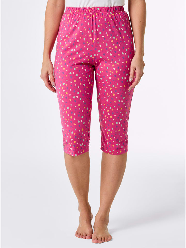 Capri-Hose in fuchsia-bedruckt