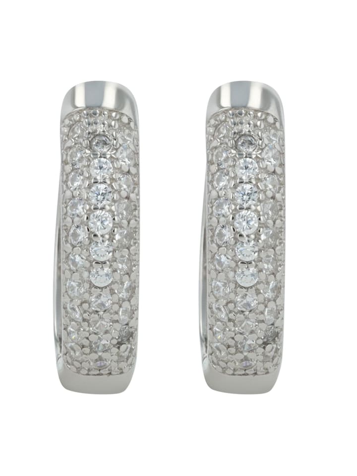 Damen Ohrringe – Klappcreole aus 925 Silber in silber
